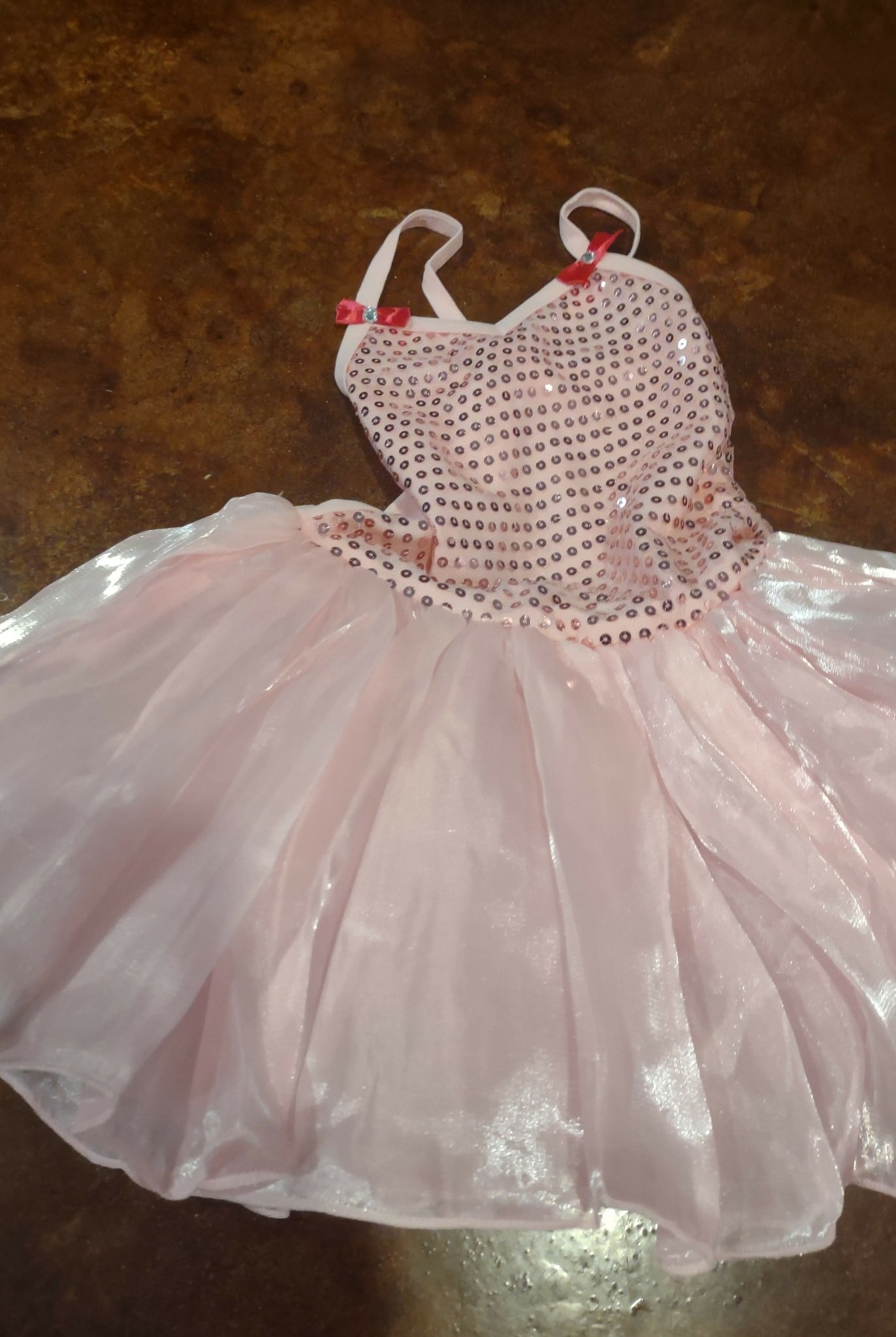 Pink Sequin Skirted Leotard - Deadwood South Boutique & Company LLC