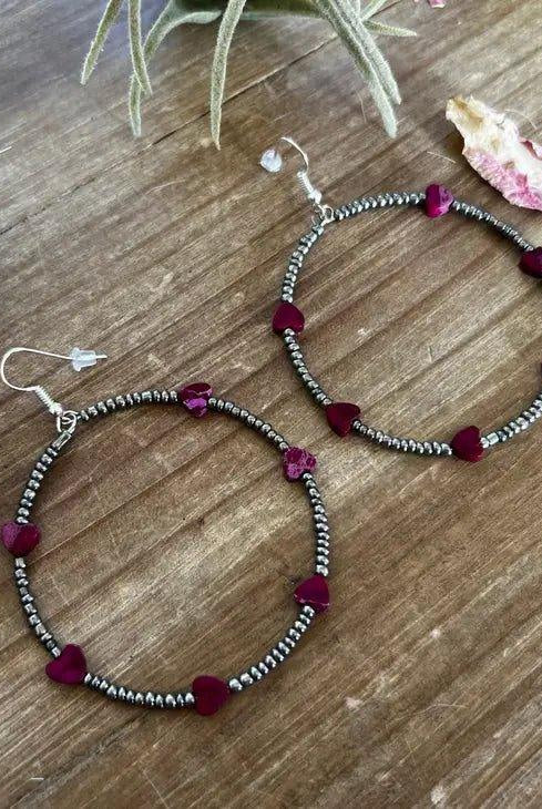 Pink Verasite Hoop Earrings - Deadwood South Boutique & Company LLC