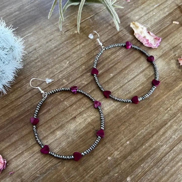 Pink Verasite Hoop Earrings - Deadwood South Boutique & Company LLC