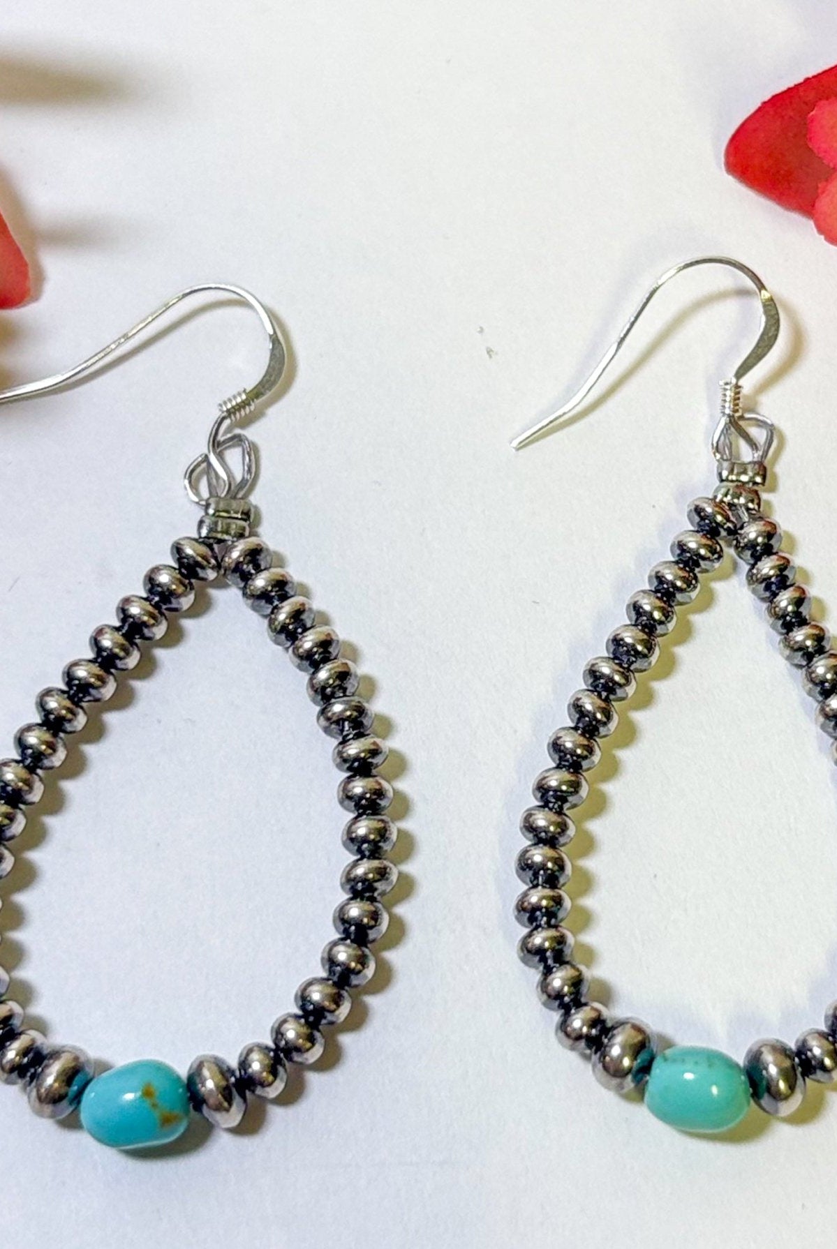 Piper Sleeping Beauty Turquoise Teardrop Earrings – Sterling Silver - Deadwood South Boutique & Company LLC