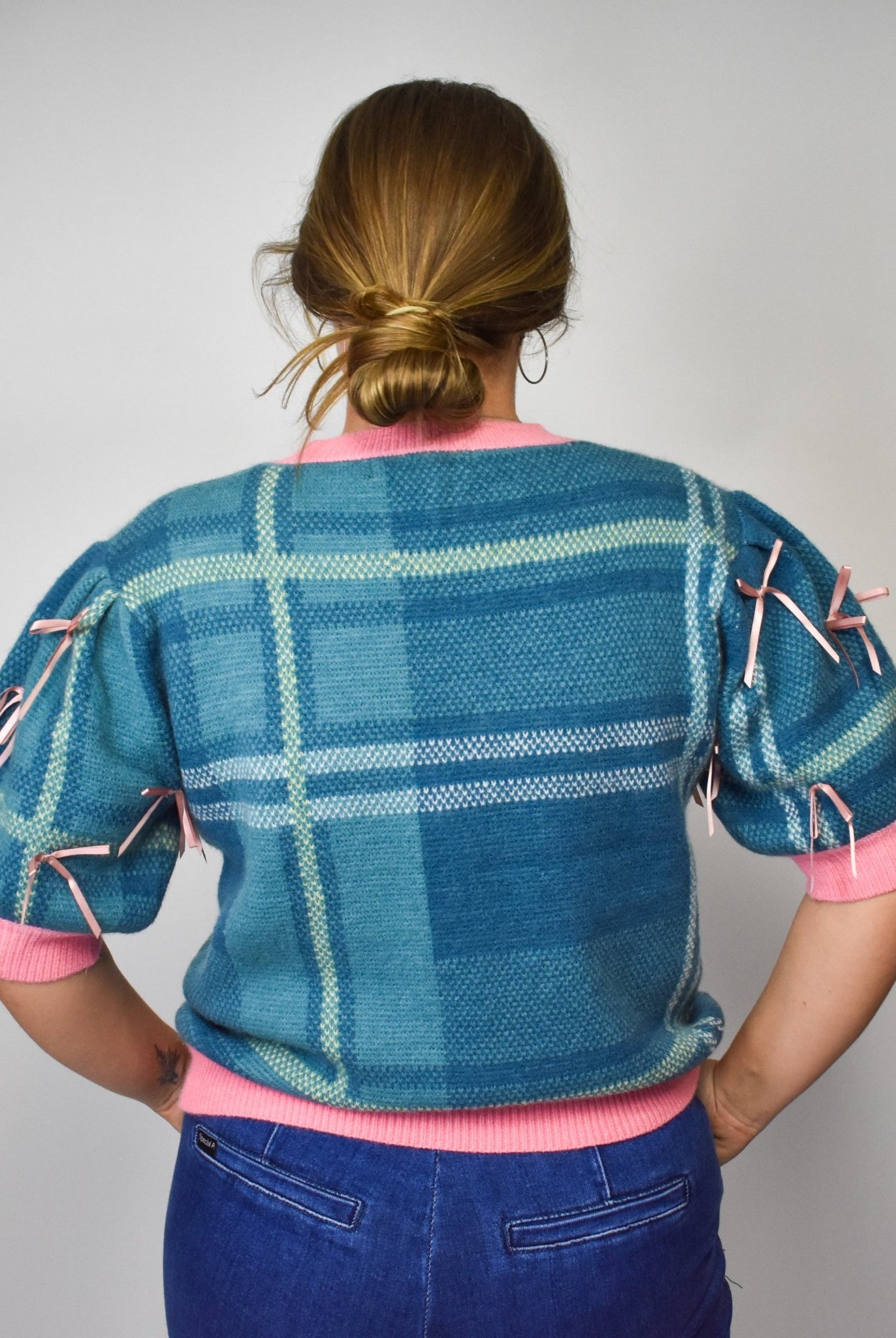 Plaid Bow Sweater - Deadwood South Boutique & Company LLC