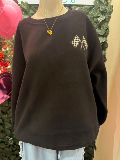 Racing Stripes Crewneck Sweatshirt - Deadwood South Boutique & Company LLC