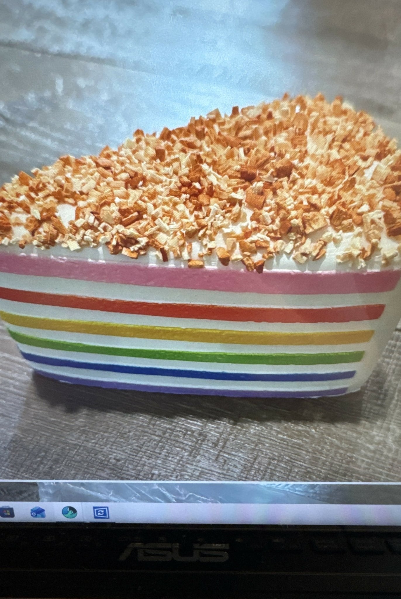 Rainbow coconut topping squishy cake - Deadwood South Boutique & Company LLC