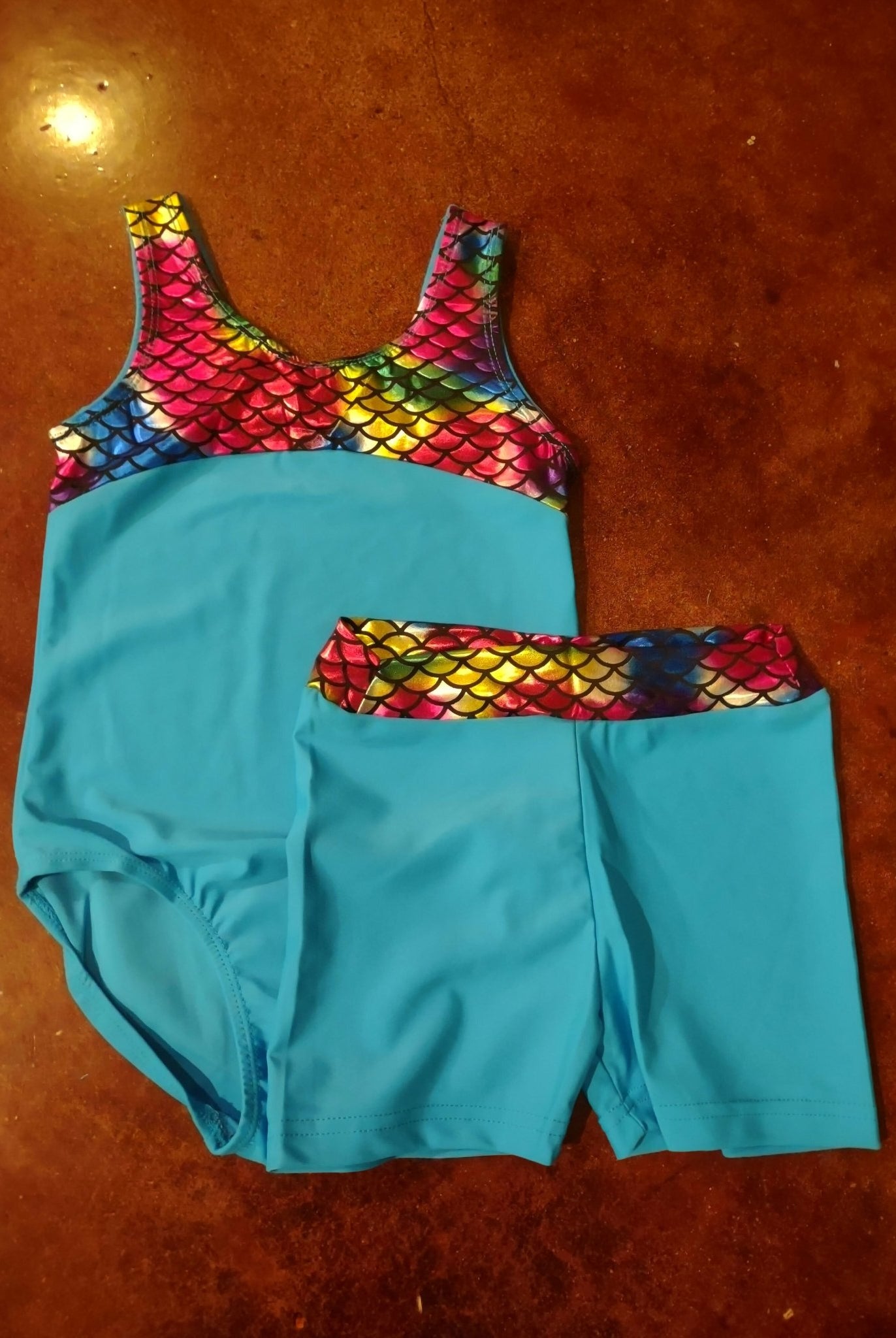 Rainbow Mermaid Leo Shorts Set - Deadwood South Boutique & Company LLC