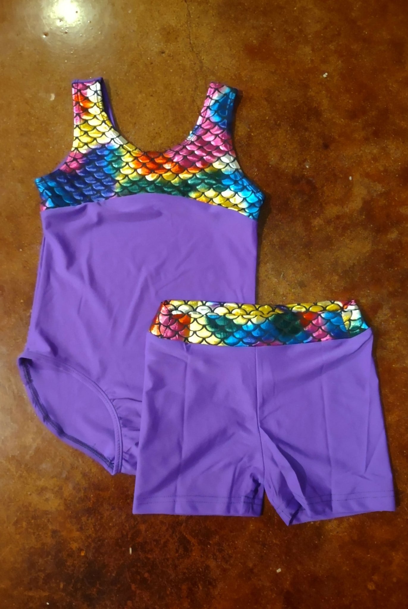 Rainbow Mermaid Leo Shorts Set - Deadwood South Boutique & Company LLC
