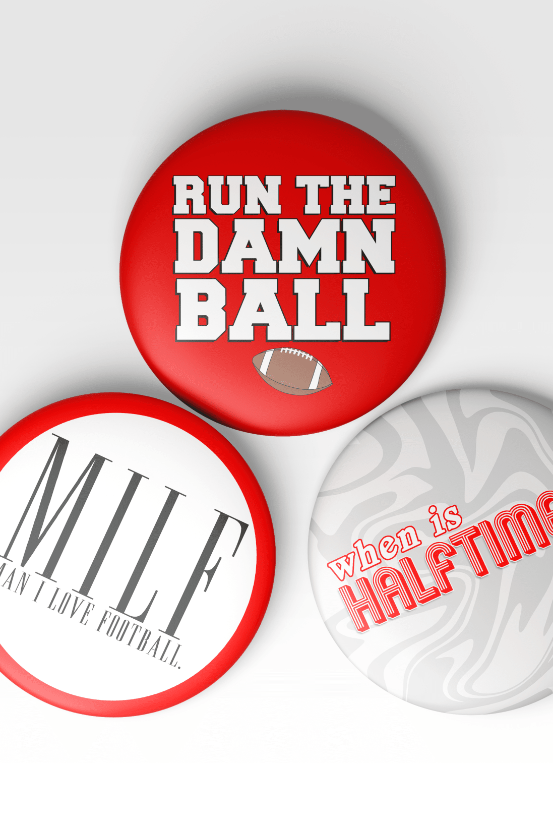 Red Game Day Buttons | Game Day Pins - Deadwood South Boutique & Company LLC