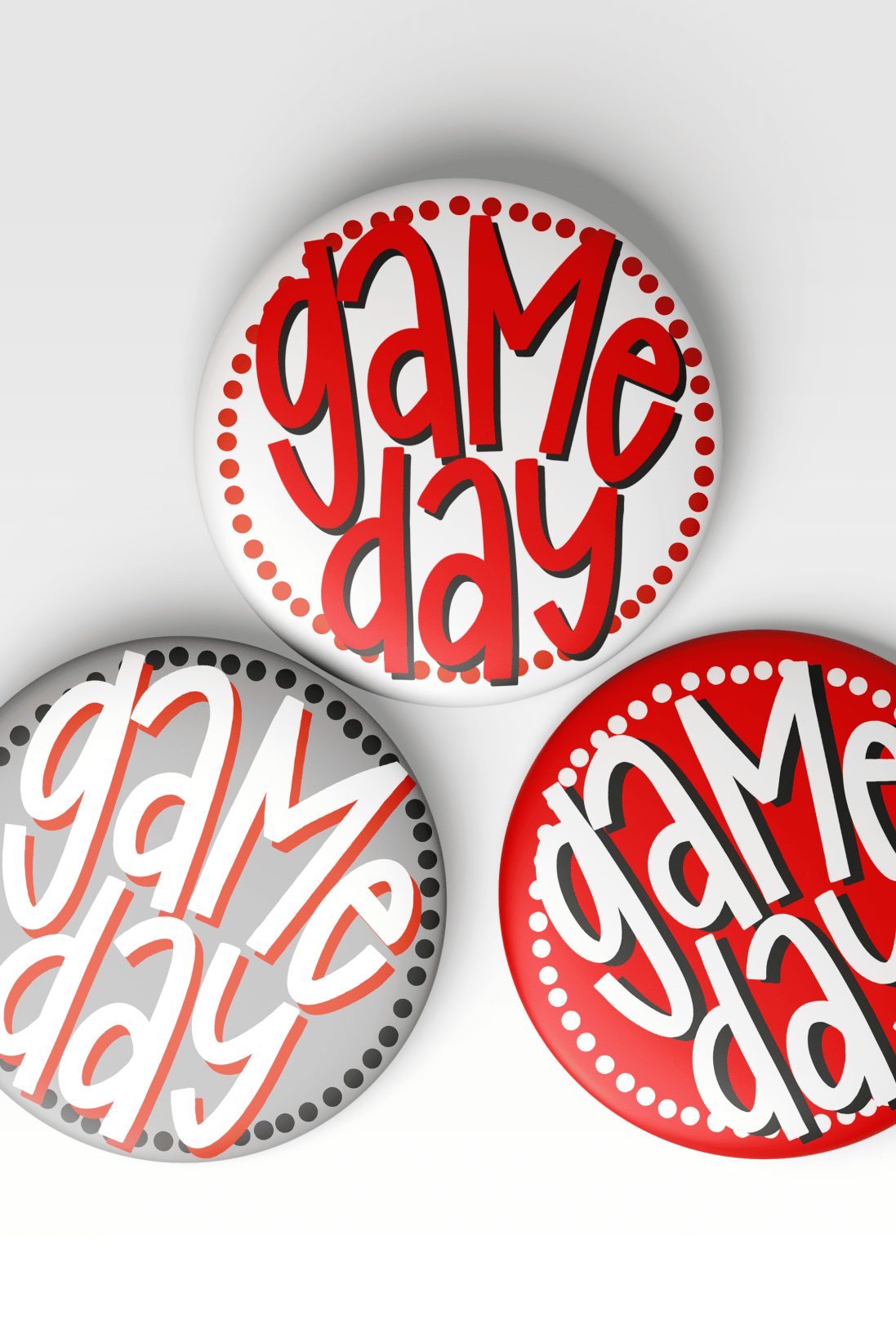 Red Game Day Polka Dots Buttons | Game Day Pins - Deadwood South Boutique & Company LLC