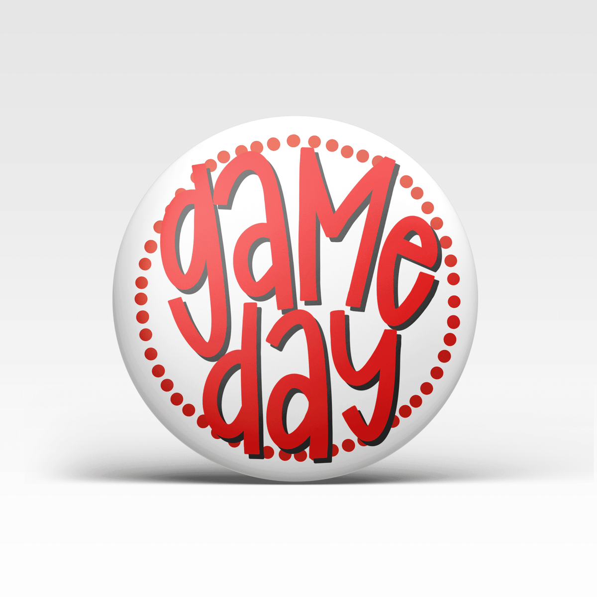 Red Game Day Polka Dots Buttons | Game Day Pins - Deadwood South Boutique & Company LLC