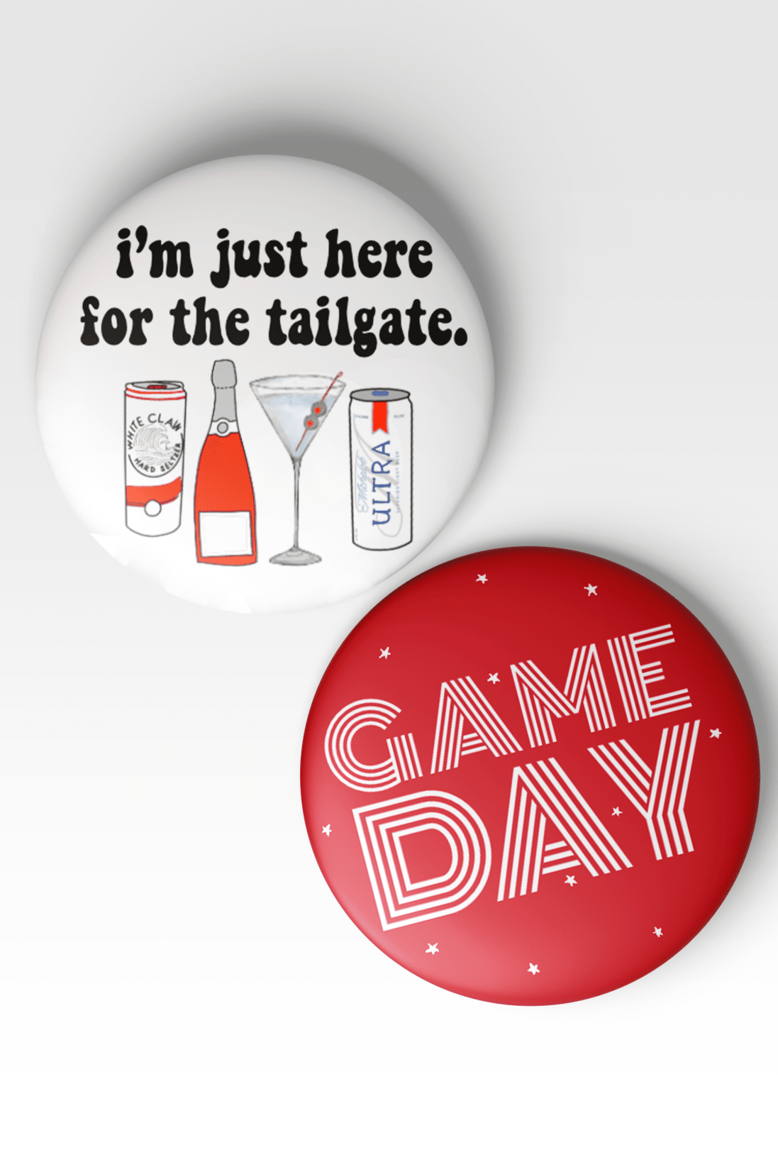 Red Game Day Tailgate Buttons | Game Day Pins - Deadwood South Boutique & Company LLC