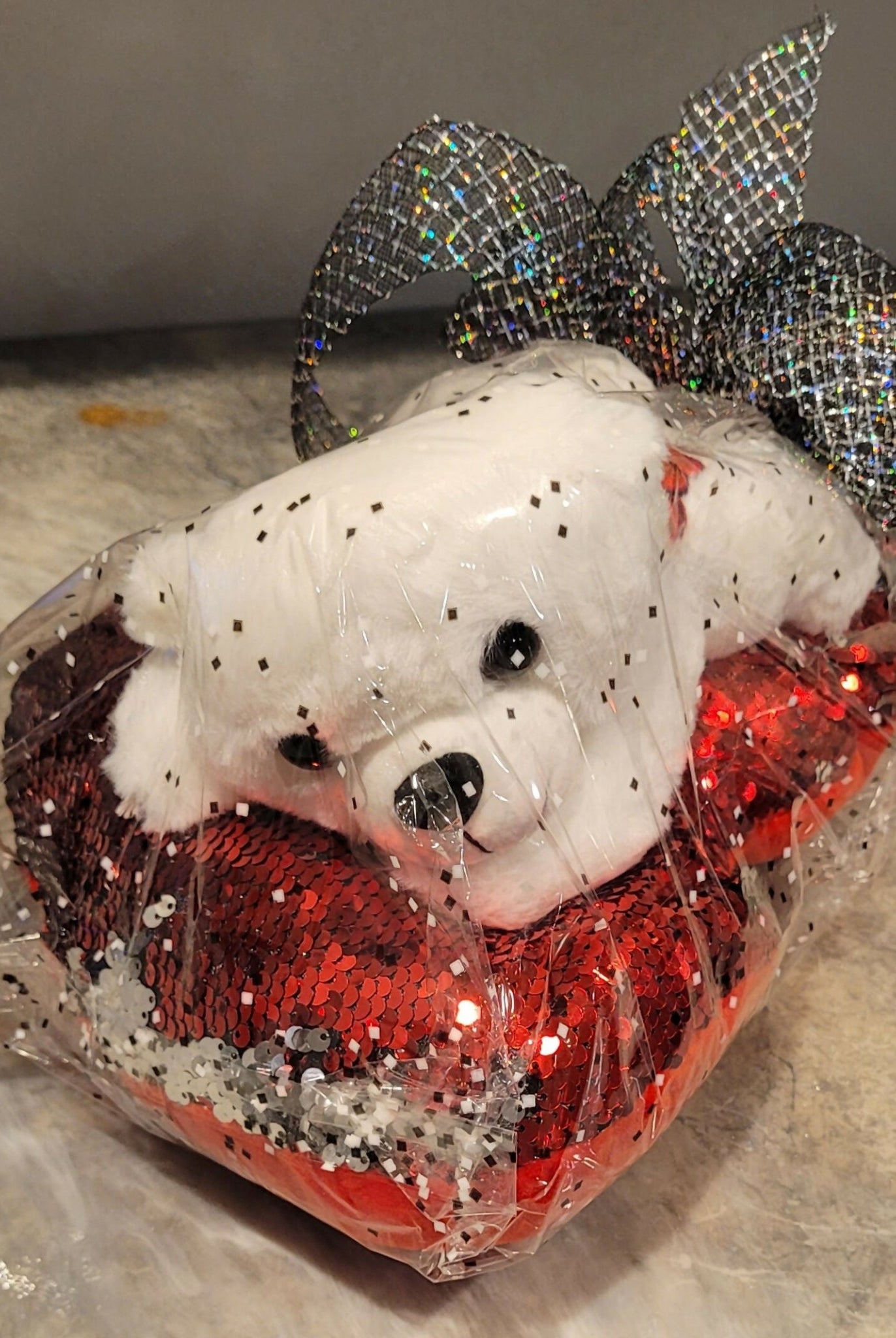 Red Heart Pillow w/White Dog - Deadwood South Boutique & Company LLC