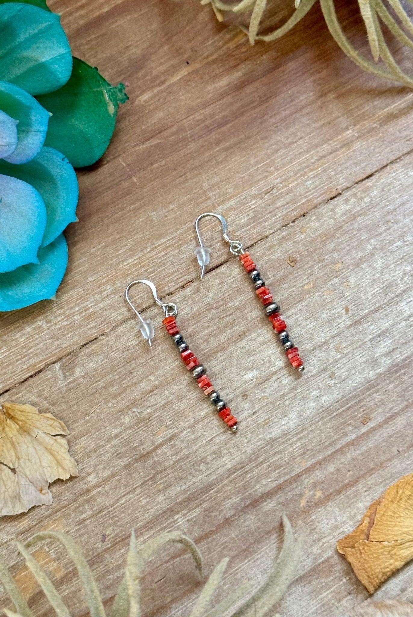 Red Spiny Oyster Cube Dangle Earrings - Deadwood South Boutique & Company LLC
