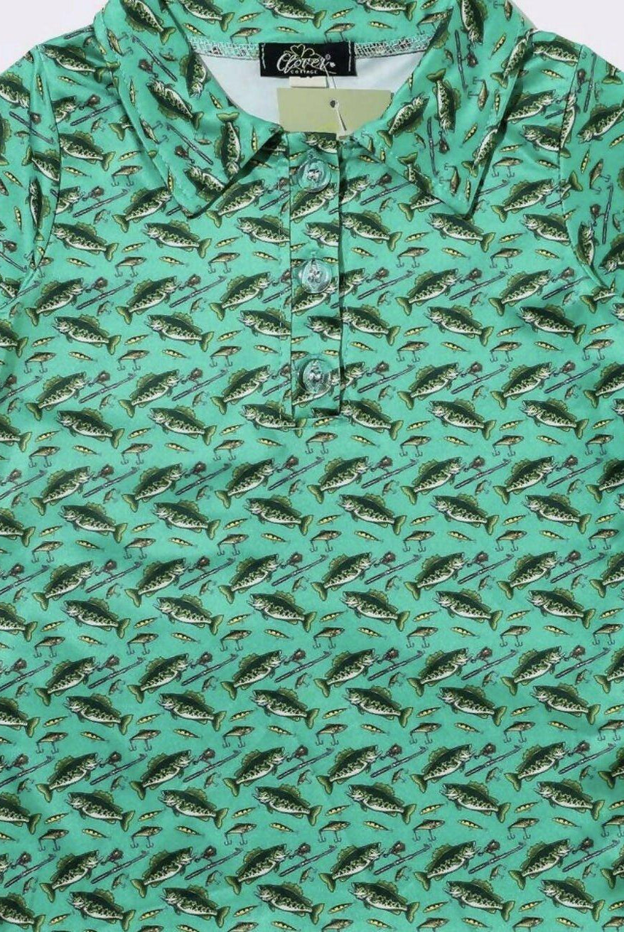 Reelin’ in Green Collar Shirt - Deadwood South Boutique & Company LLC