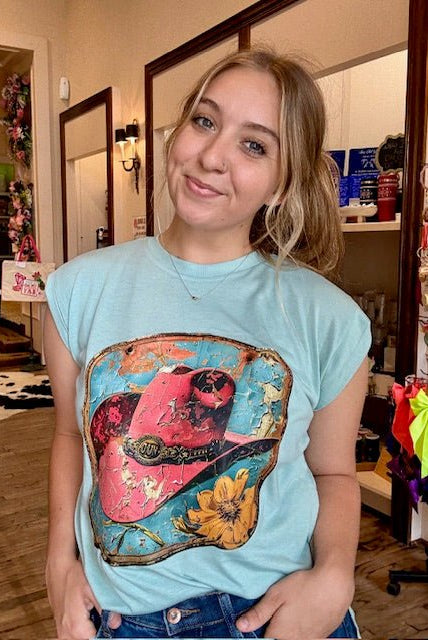 Retro Cowgirl Hat Graphic Tank - Deadwood South Boutique & Company LLC