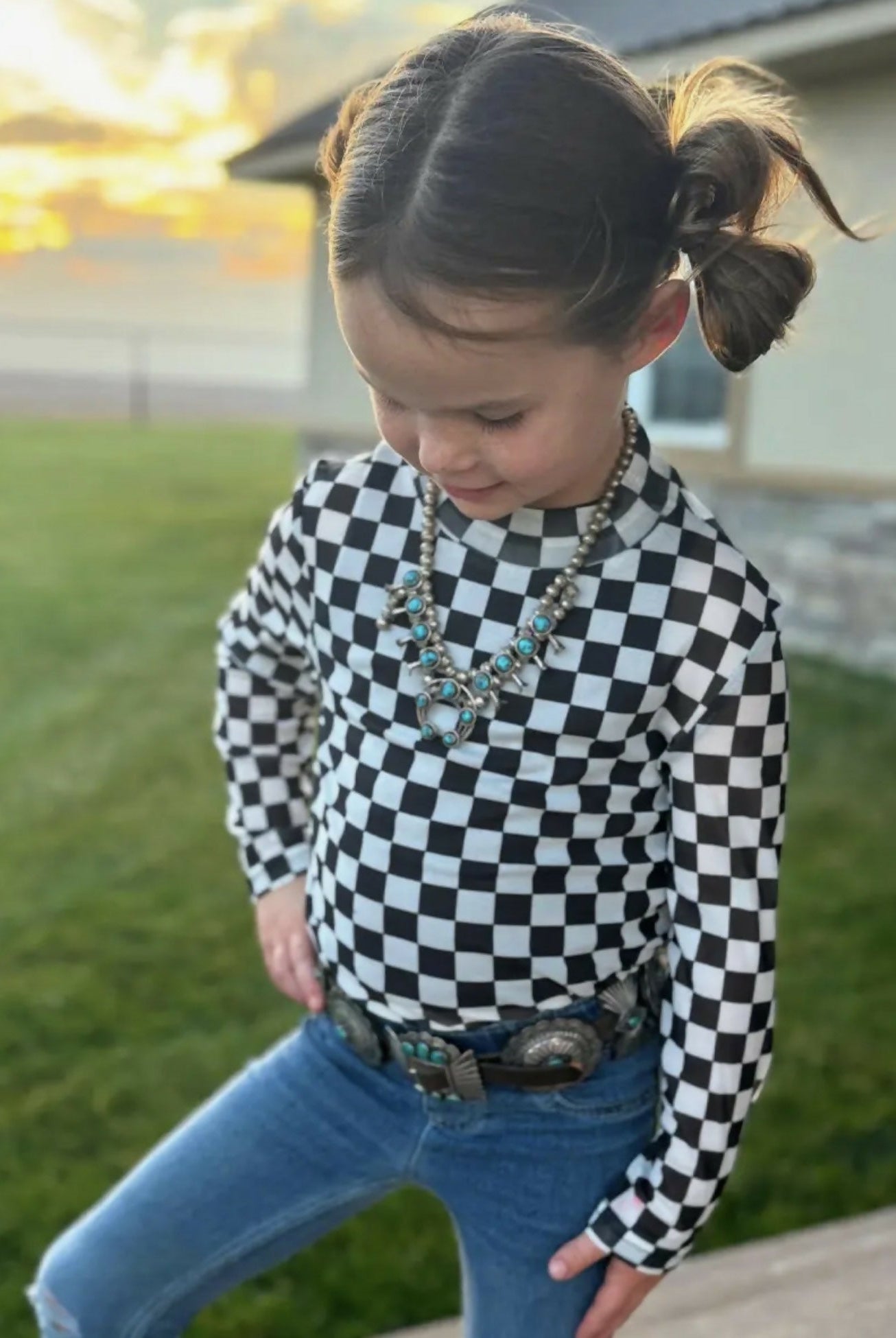 Round the Track Mesh Kids Top - Deadwood South Boutique & Company LLC