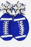 Royal Blue Football Earrings - Deadwood South Boutique & Company LLC