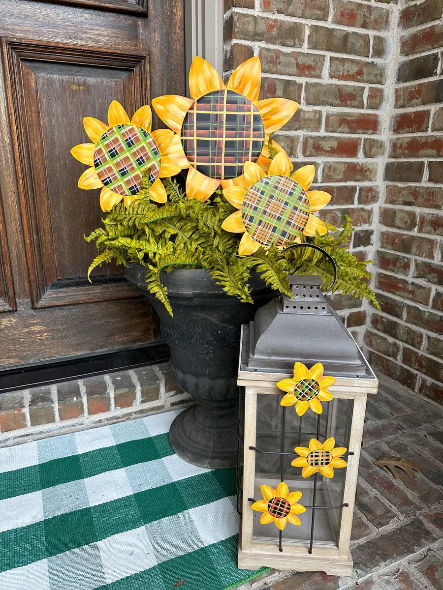 RTC Plaid Sunflower Magnets - Deadwood South Boutique & Company LLC