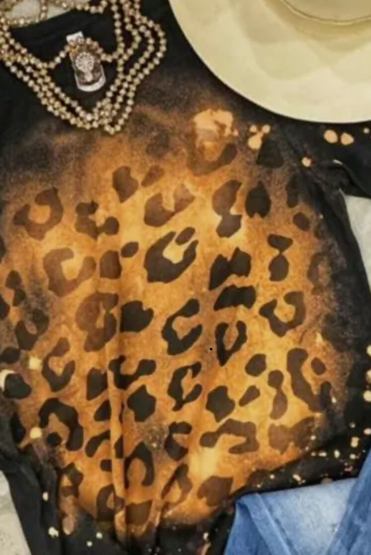 Black Cheetah Tee-Tops & Tees-Vintage Cowgirl-Deadwood South Boutique, Women's Fashion Boutique in Henderson, TX