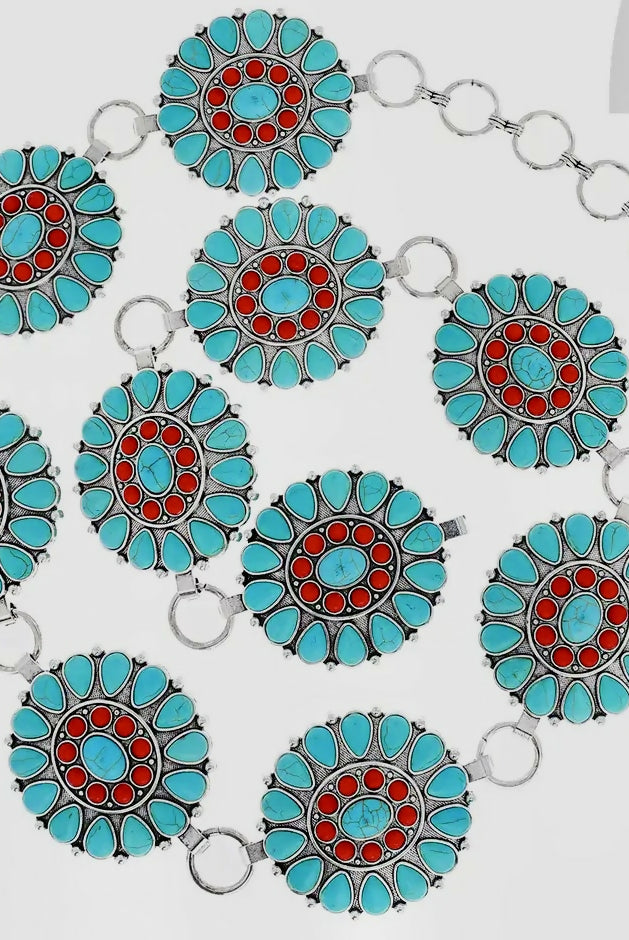 Sophia Squash Blossom Belt-Accessories-Vintage Cowgirl-Deadwood South Boutique, Women's Fashion Boutique in Henderson, TX