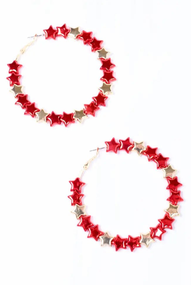 Samantha Star Hoop Earrings - Deadwood South Boutique & Company LLC