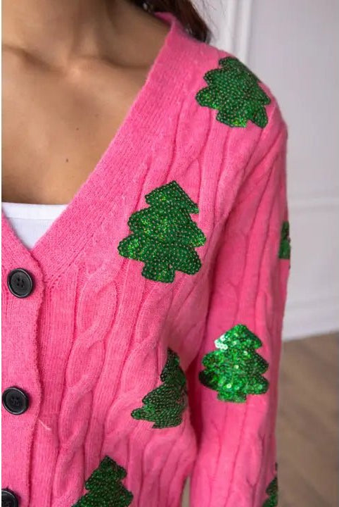 Sequin Trees Cardigan - Deadwood South Boutique & Company LLC