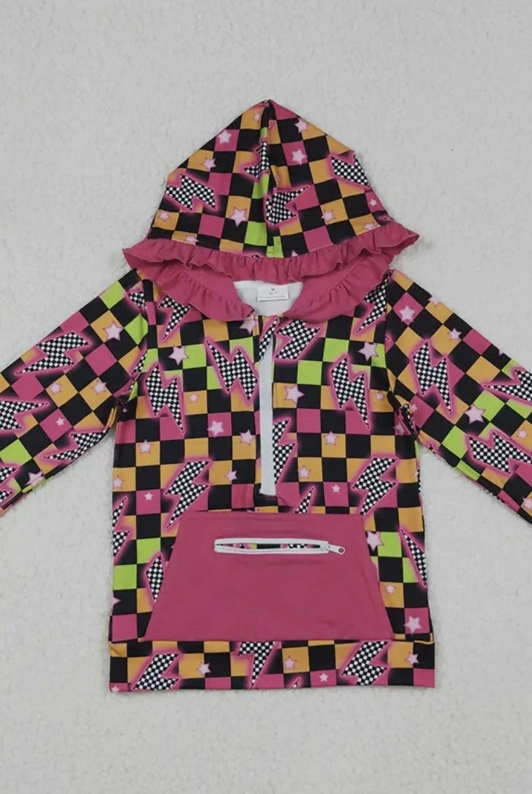 Shinning Lights Plaid Hoodie - Deadwood South Boutique & Company LLC