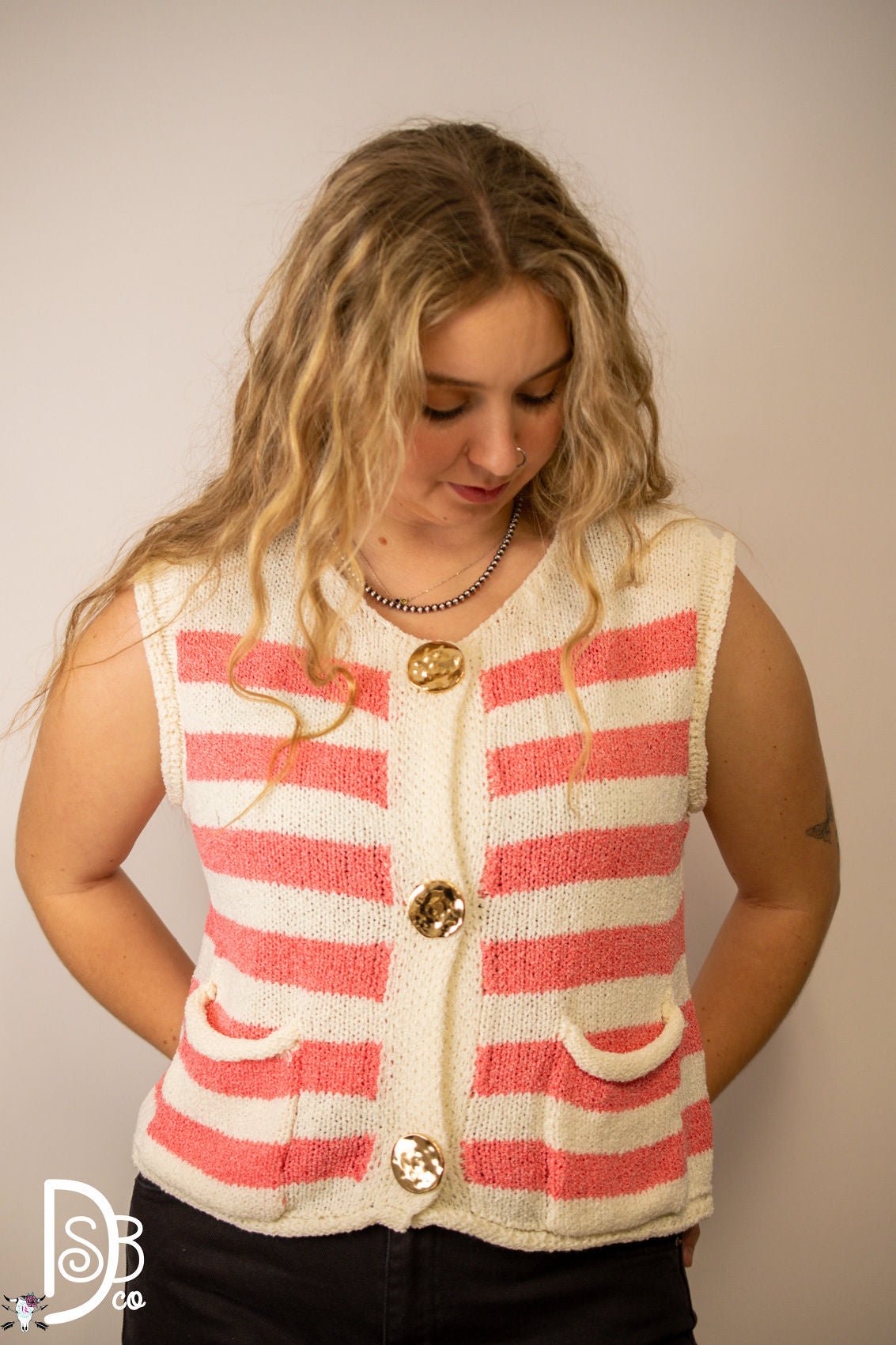 Sleeveless Knitted Sweater Vest - Deadwood South Boutique & Company LLC