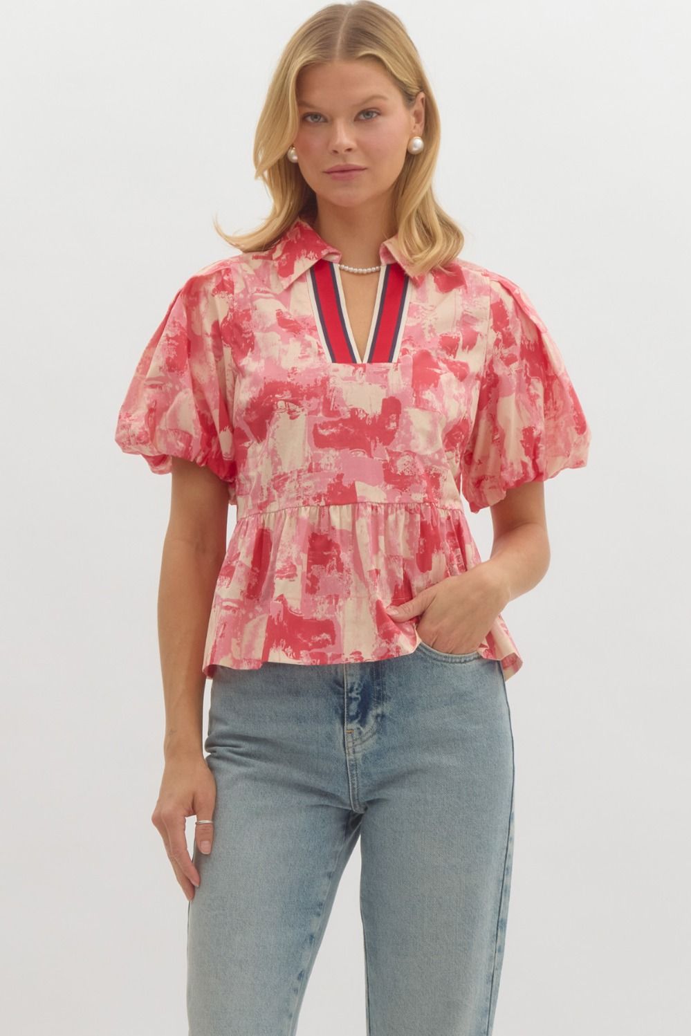 Stephanie Abstract Pattern Top - Deadwood South Boutique & Company LLC