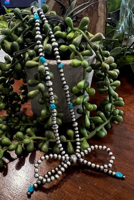 Sterling Pearl 18" Varied & Turquoise Bow Necklace - Deadwood South Boutique & Company LLC