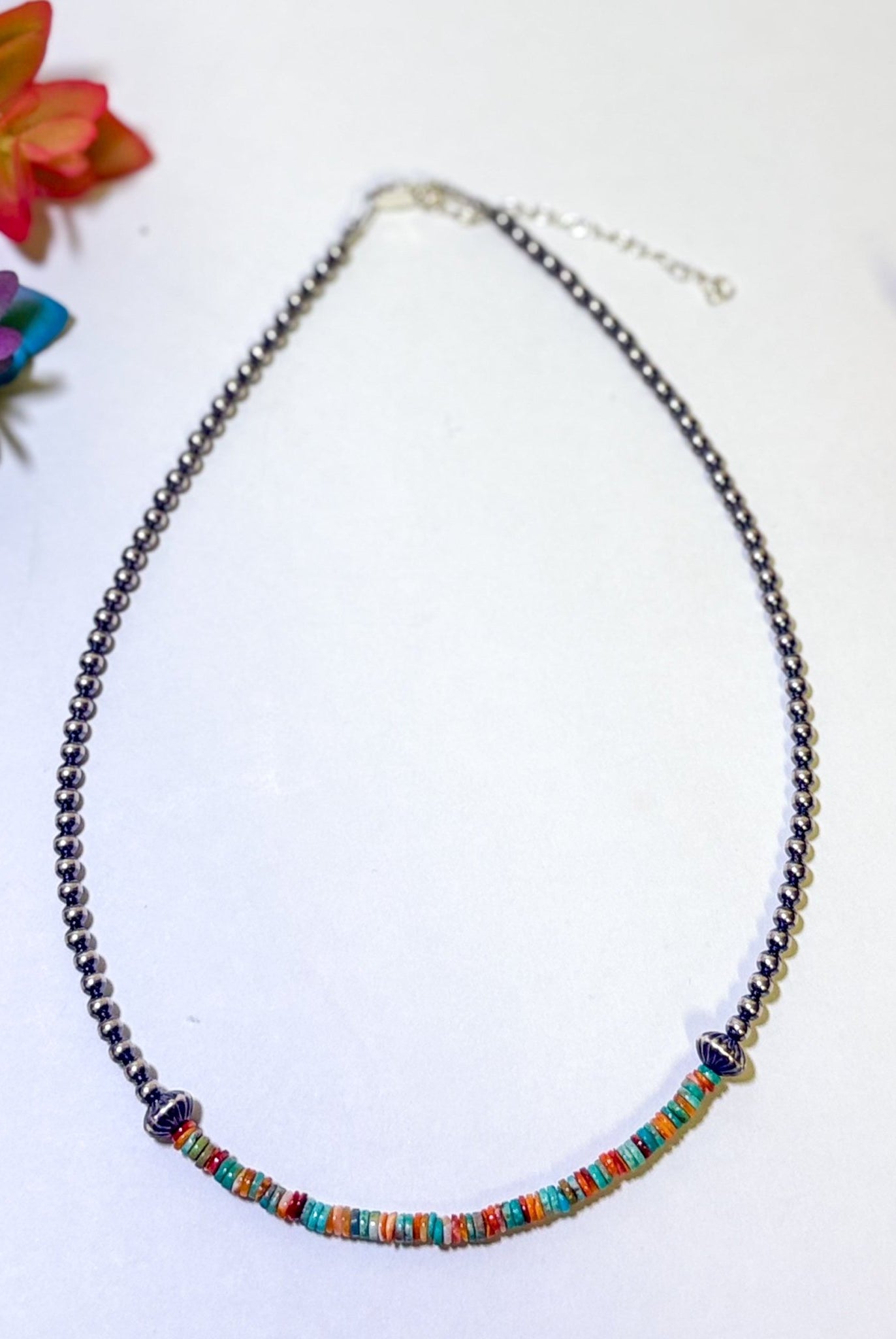 Sterling Silver Pearl Choker with Extra Turquoise & Spiny Oyster - Deadwood South Boutique & Company LLC