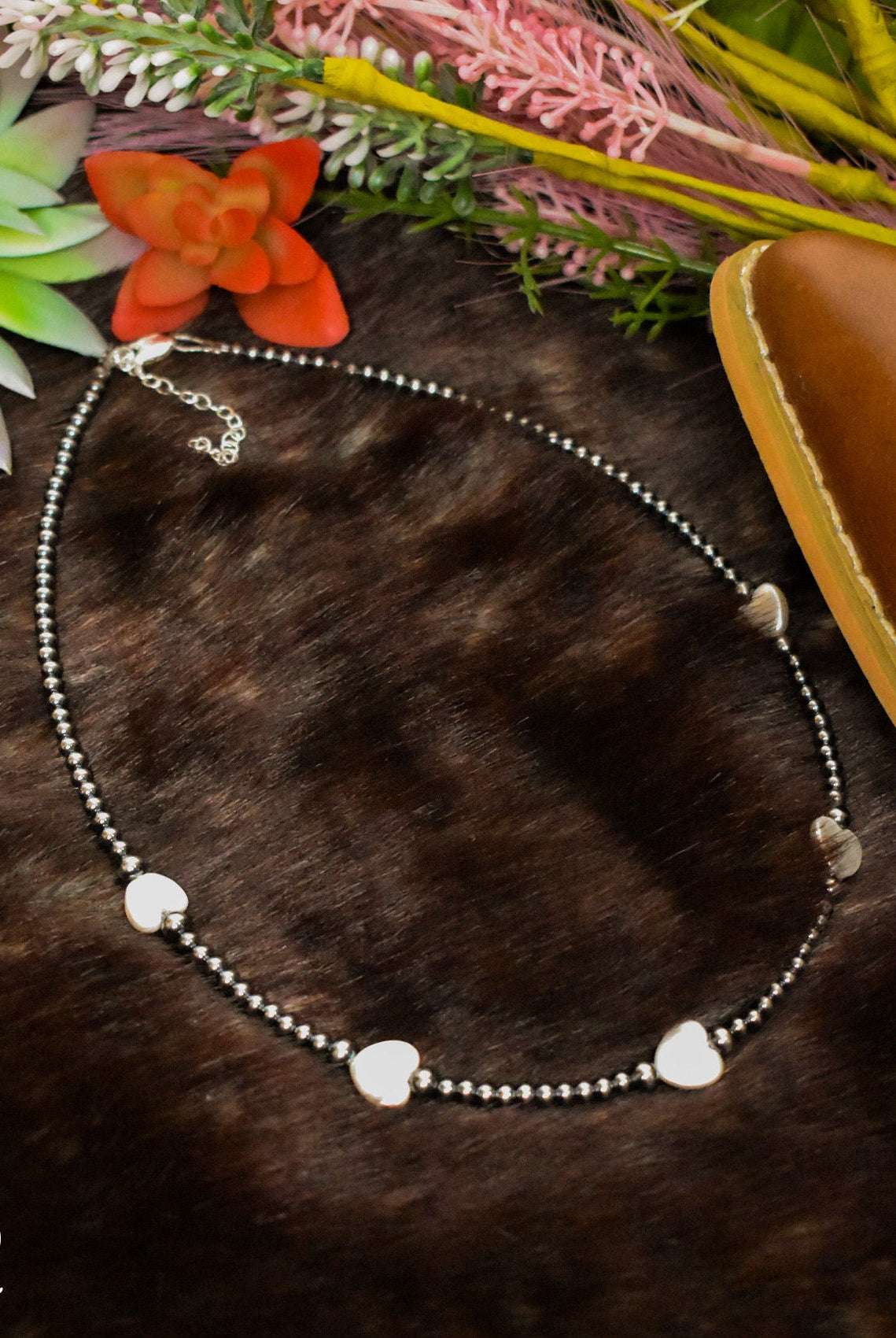 Sterling Silver Pearl Choker with Heart Freshwater Pearls - Deadwood South Boutique & Company LLC
