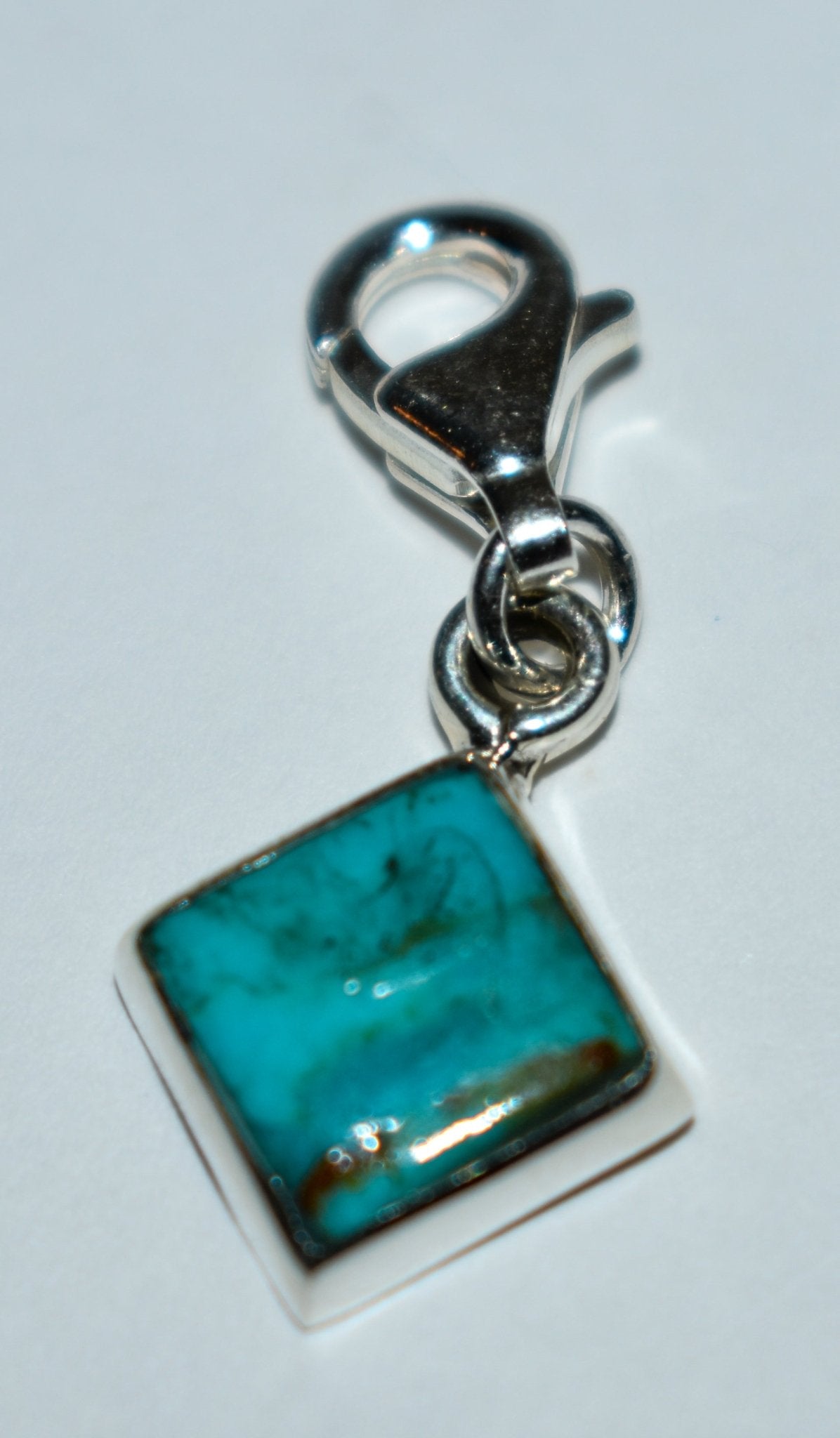 Sterling Silver & Turquoise Diamond Charm - Deadwood South Boutique & Company LLC