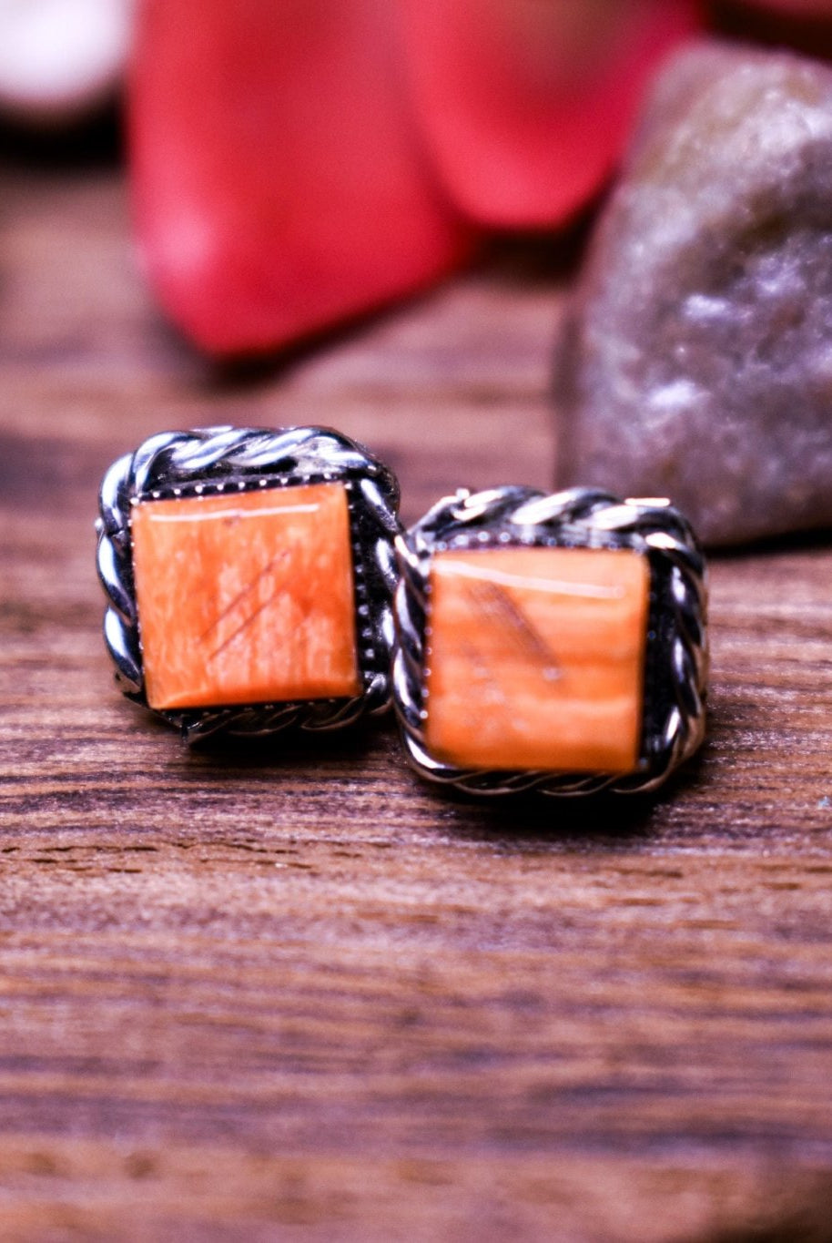 Sterling & Spiny Square Studs - Deadwood South Boutique & Company LLC