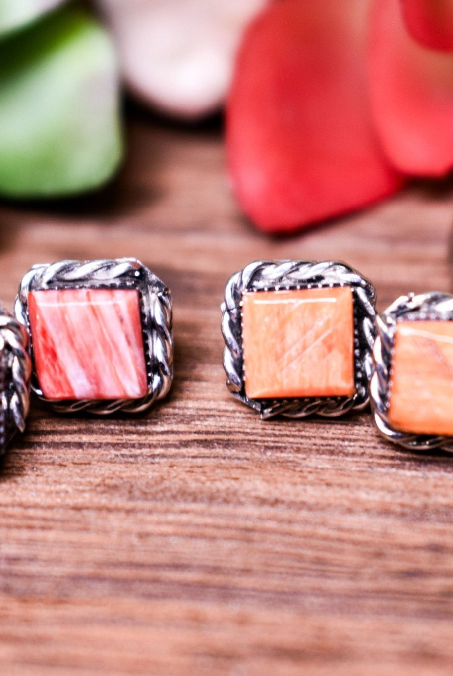 Sterling & Spiny Square Studs - Deadwood South Boutique & Company LLC