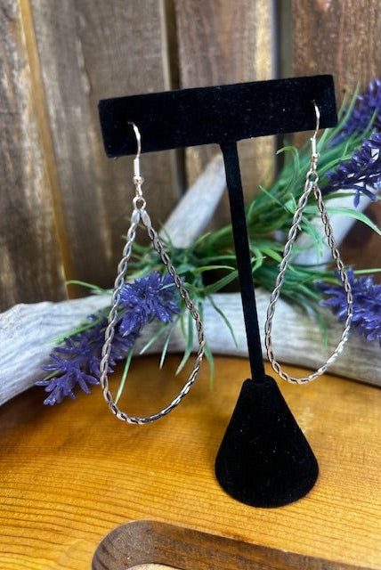 Sterling Twisted Wire Teardrop Hook Earrings - Deadwood South Boutique & Company LLC