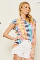 Striped Together Spring Top - Deadwood South Boutique & Company LLC