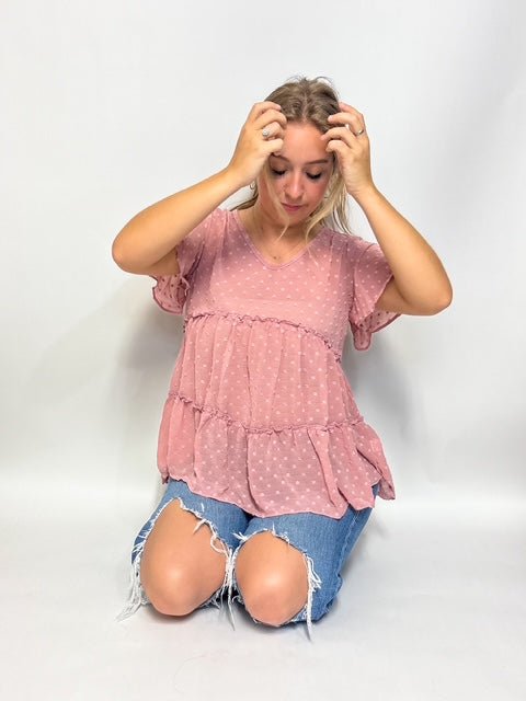 Suzie Swiss Dot Baby Doll Top - Deadwood South Boutique & Company LLC