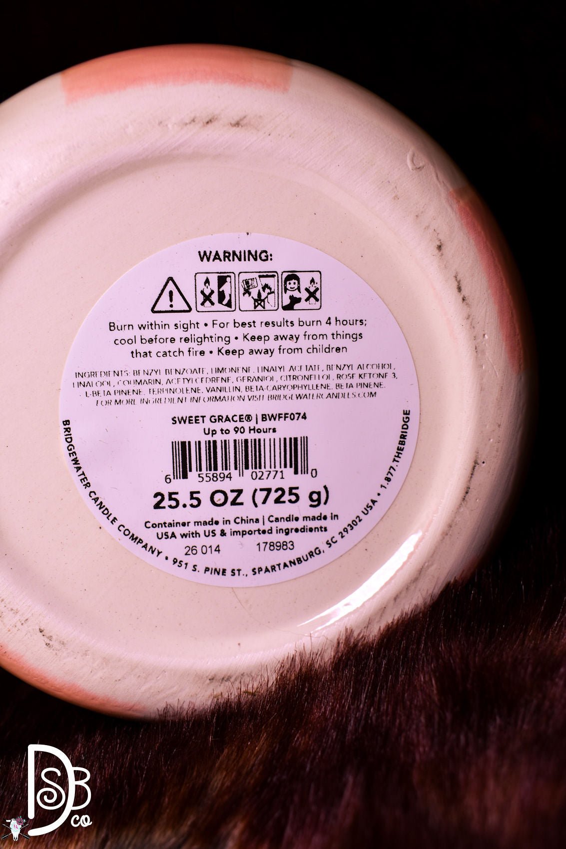 Sweet Grace 25.5oz Checkered Candle - Deadwood South Boutique & Company LLC