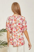 Flossy Floral Top-Short Sleeves-Deadwood South Boutique & Company-Deadwood South Boutique, Women's Fashion Boutique in Henderson, TX