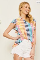 Striped Together Spring Top-Short Sleeves-Deadwood South Boutique & Company-Deadwood South Boutique, Women's Fashion Boutique in Henderson, TX