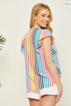 Striped Together Spring Top-Short Sleeves-Deadwood South Boutique & Company-Deadwood South Boutique, Women's Fashion Boutique in Henderson, TX
