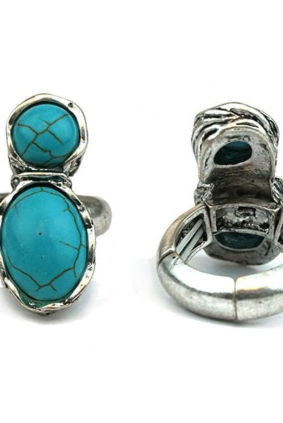 Tally Turquoise Fashion Stretch Ring - Deadwood South Boutique & Company LLC