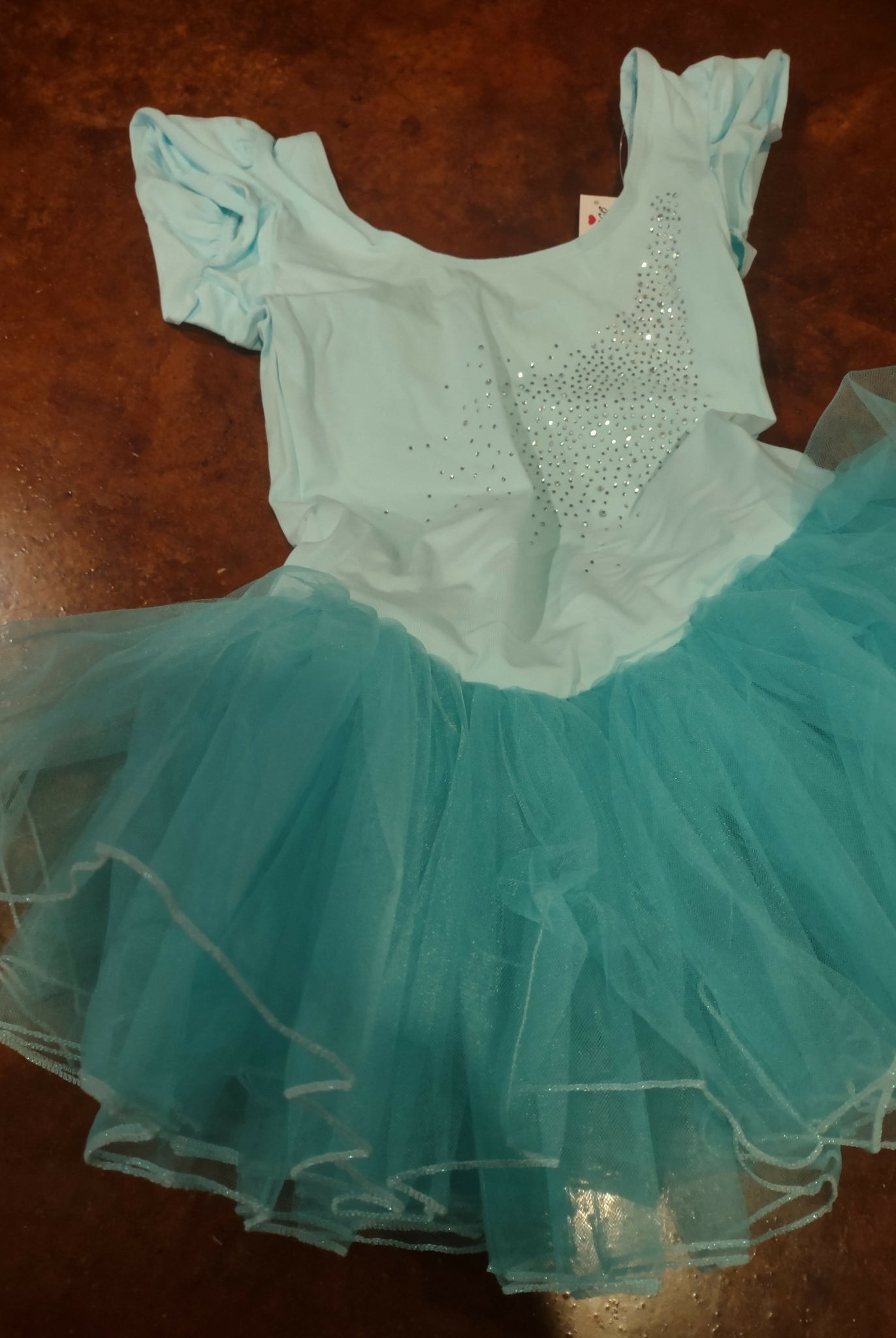 Teal Rhinestone Skirted Leotard - Deadwood South Boutique & Company LLC