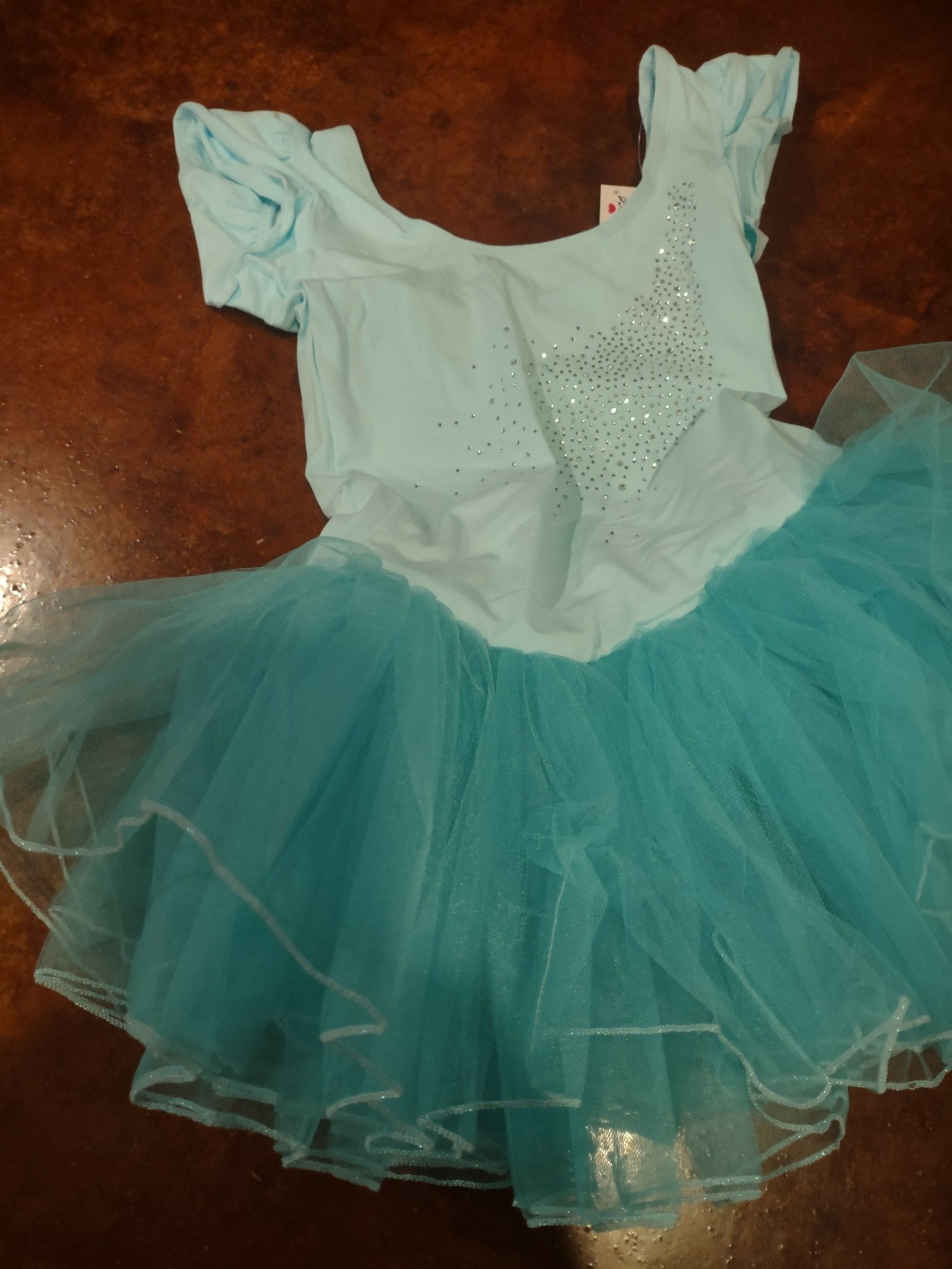 Teal Rhinestone Skirted Leotard - Deadwood South Boutique & Company LLC