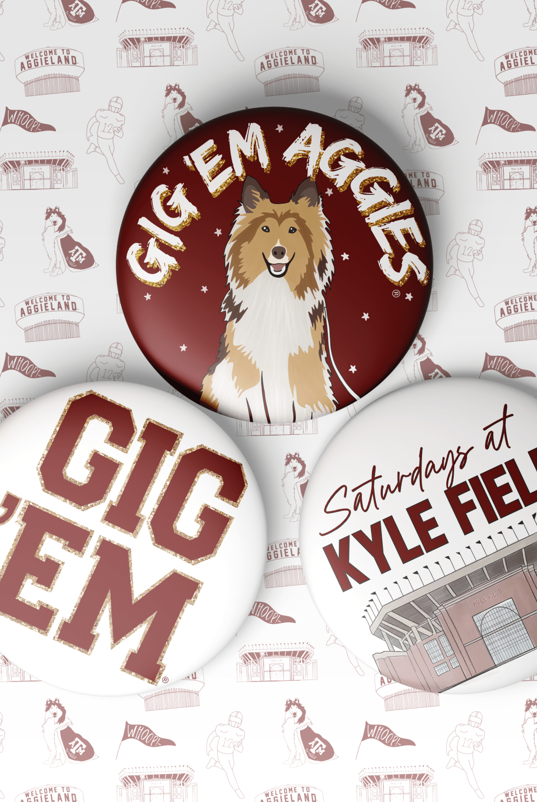 Texas A&M Game Day Buttons | Gameday Pins - Deadwood South Boutique & Company LLC