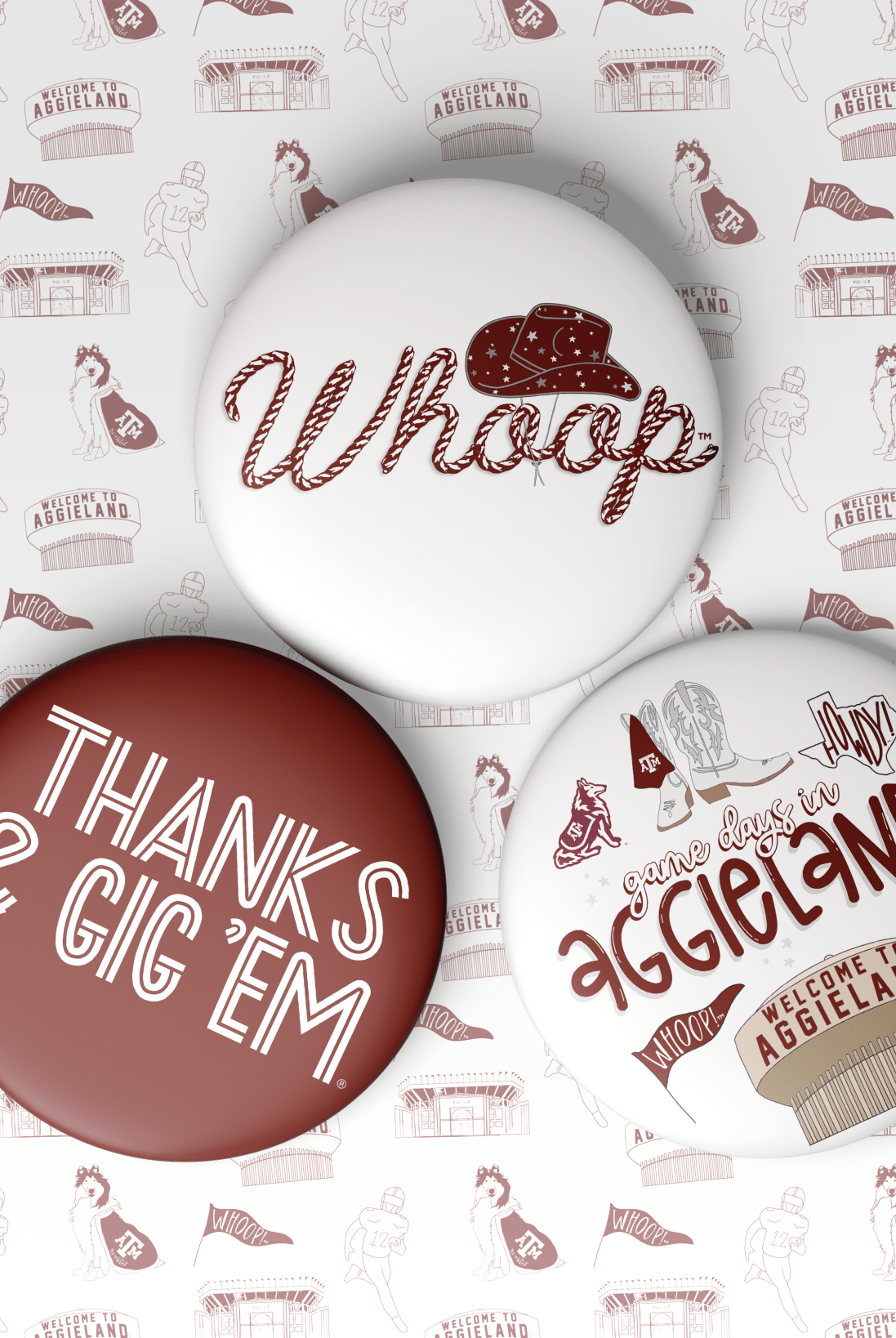 Texas A&M Game Day Buttons | Gameday Pins - Deadwood South Boutique & Company LLC
