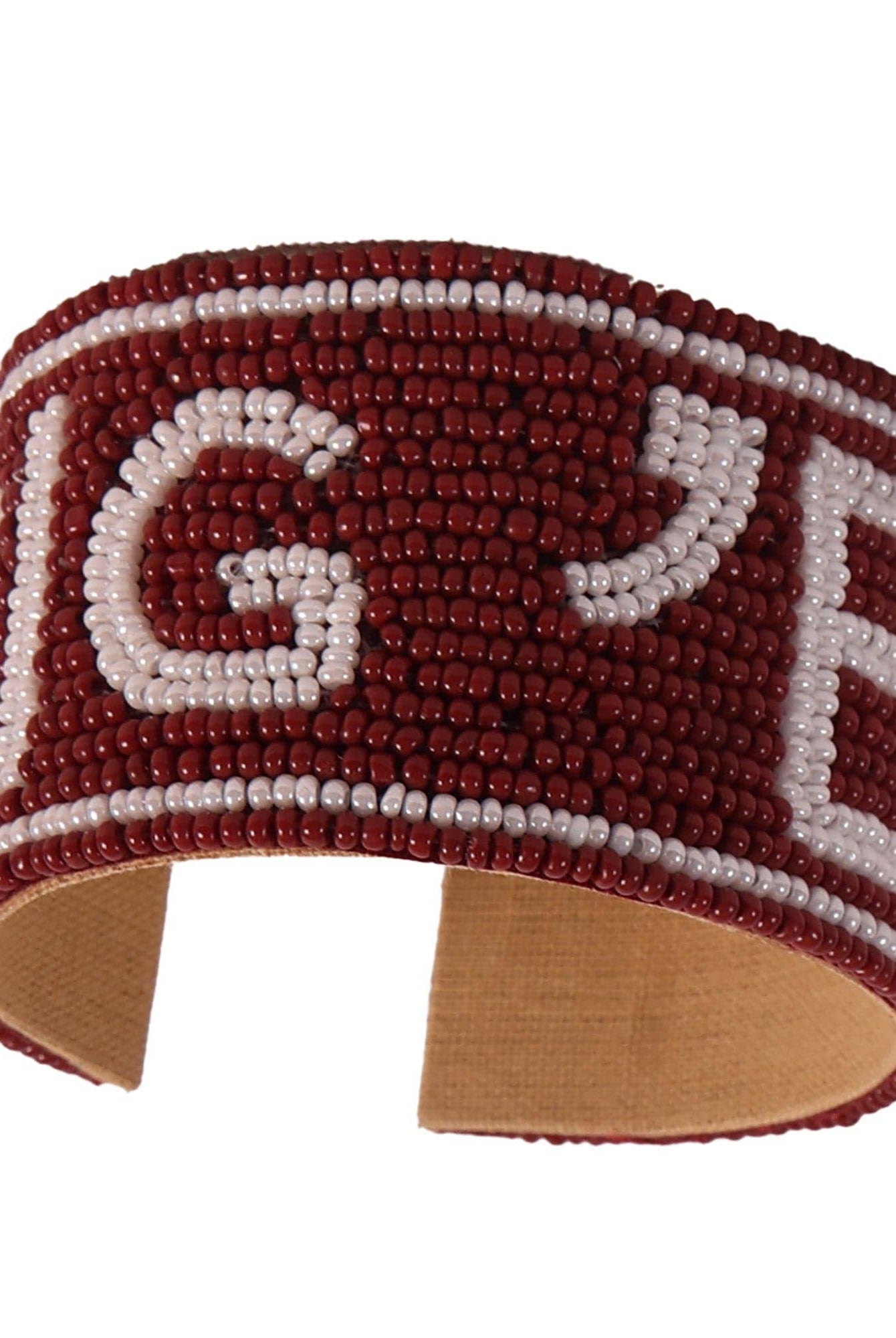 Texas A&M Gig 'Em Beaded Cuff in Maroon and White by Desden - Deadwood South Boutique & Company LLC