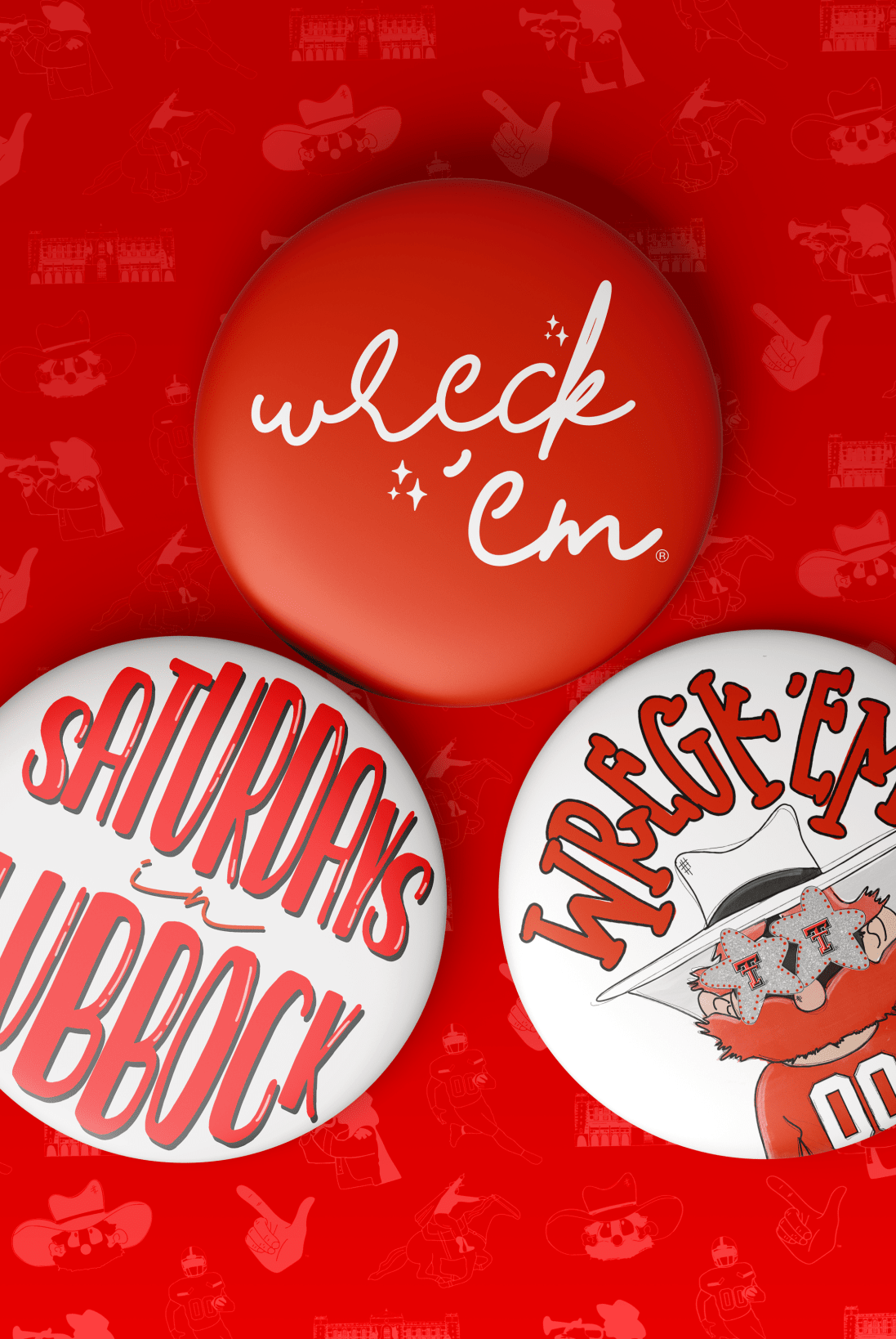 TEXAS TECH Game Day Buttons | Gameday Pins - Deadwood South Boutique & Company LLC