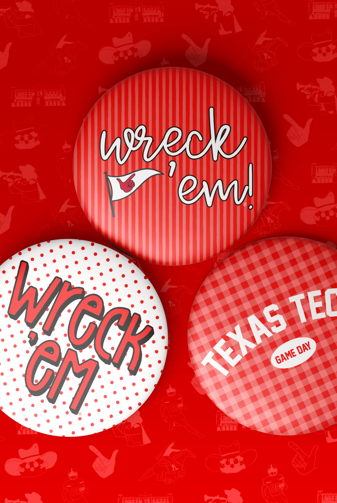 Texas Tech Game Day Buttons | TTU Gameday Pins - Deadwood South Boutique & Company LLC