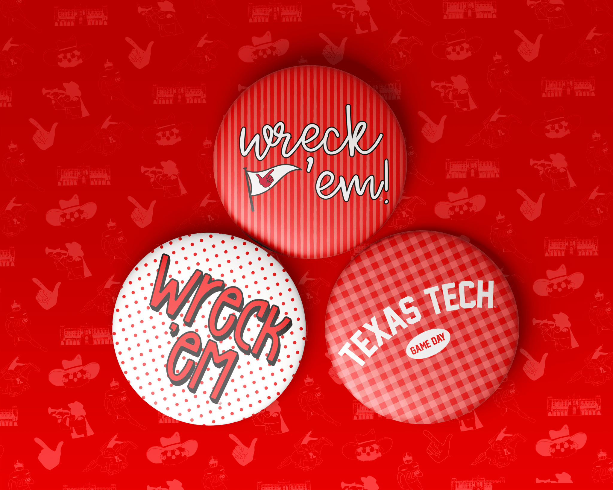 Texas Tech Game Day Buttons | TTU Gameday Pins - Deadwood South Boutique & Company LLC