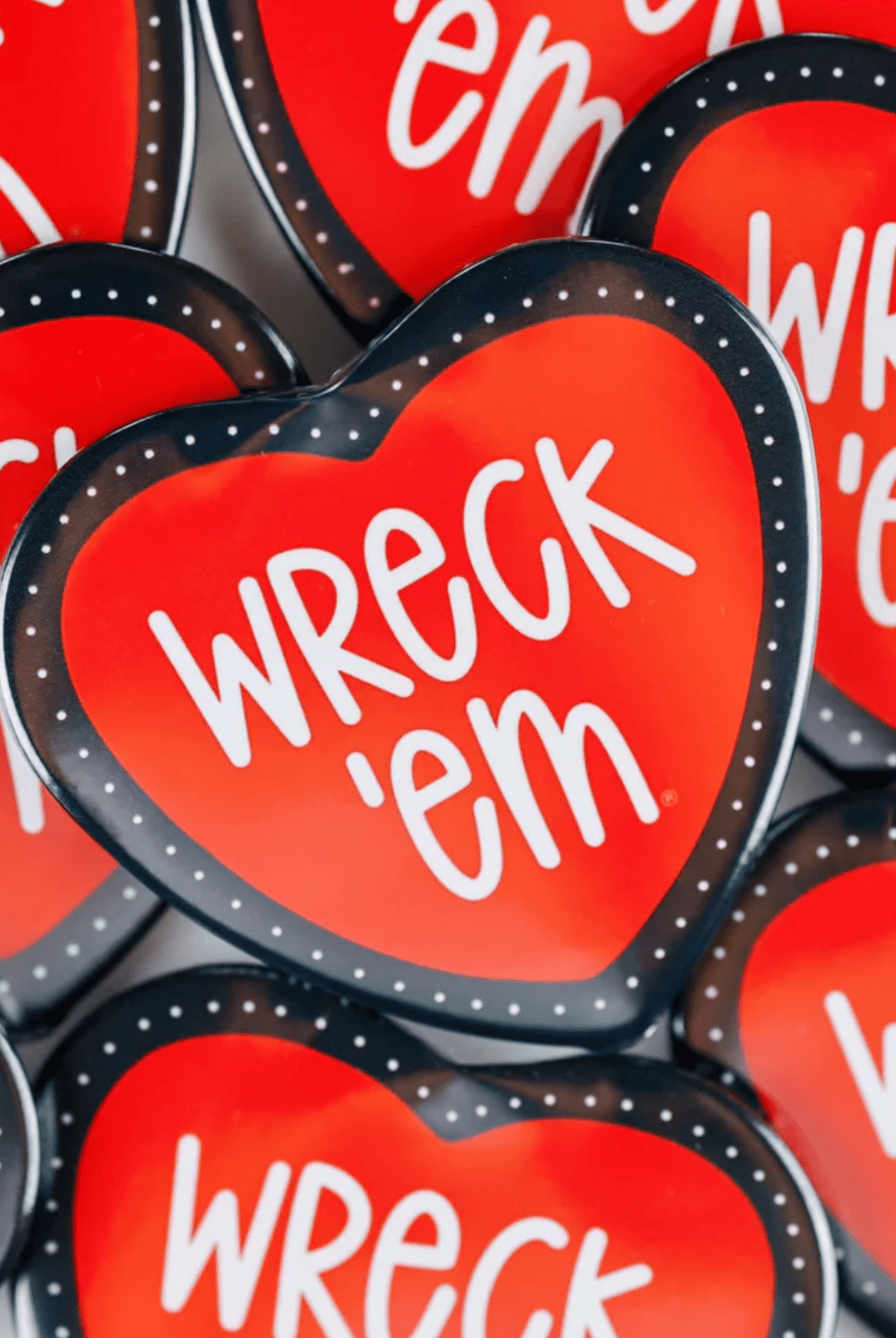 TEXAS TECH Heart Shaped Game Day Buttons - Deadwood South Boutique & Company LLC